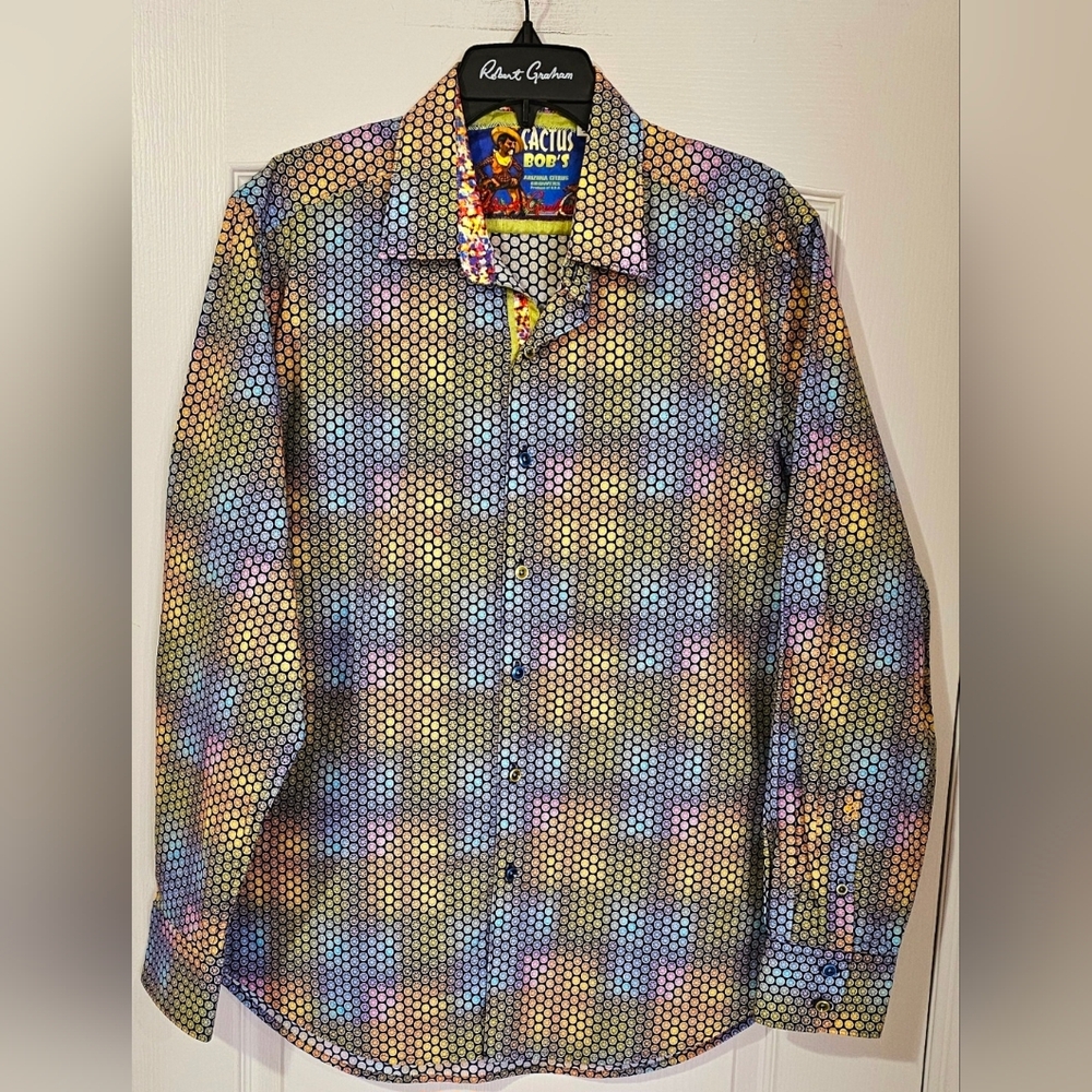 Robert Graham Multicolor Geometric Men's Shirt Size Large New Without Tags.